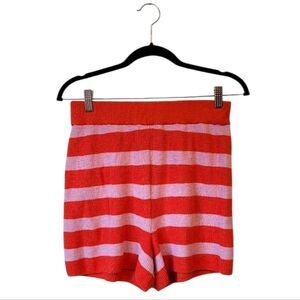 Free People Beach Women's Red & Pink Knit Stripe Shorts Size M